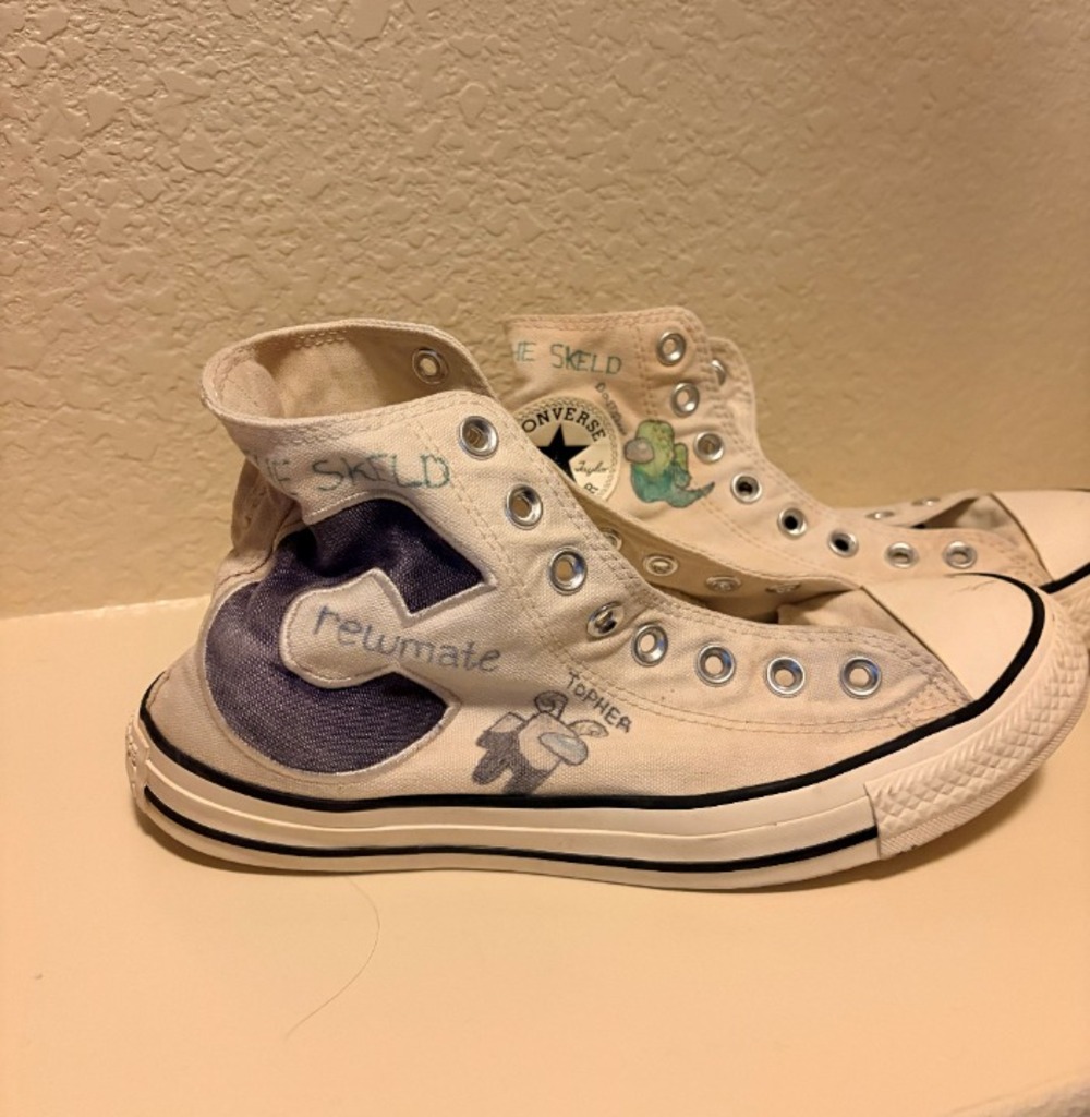 Custom Hand-Painted Among Us Converse Sneakers Size 10